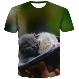 kitten shirt cat shirt 3D pet Cool art costume men