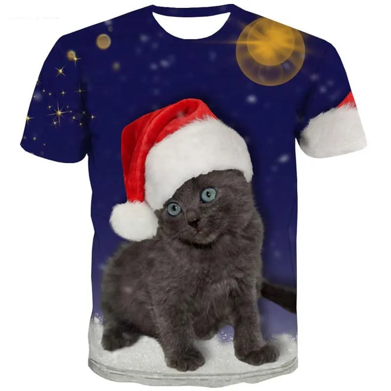 kitten shirt cat top tee Cool art costume man pet