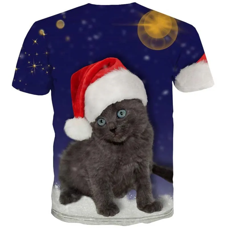 kitten shirt cat top tee Cool art costume man pet