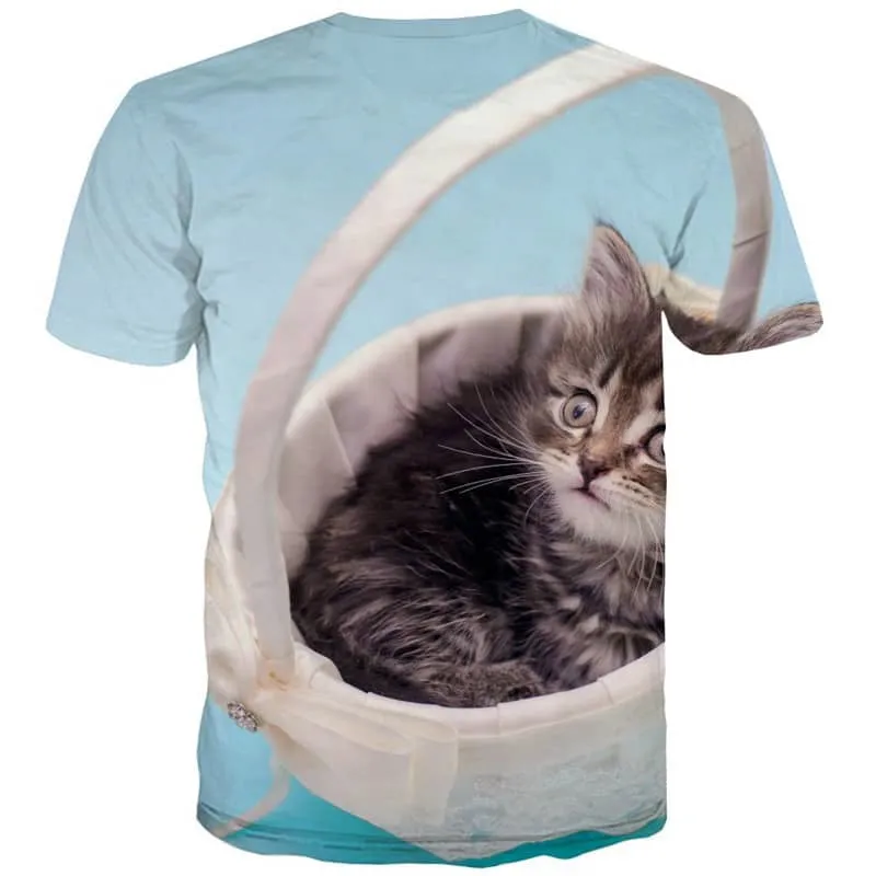 kitten t shirt cat top tee pet art costume Cool men