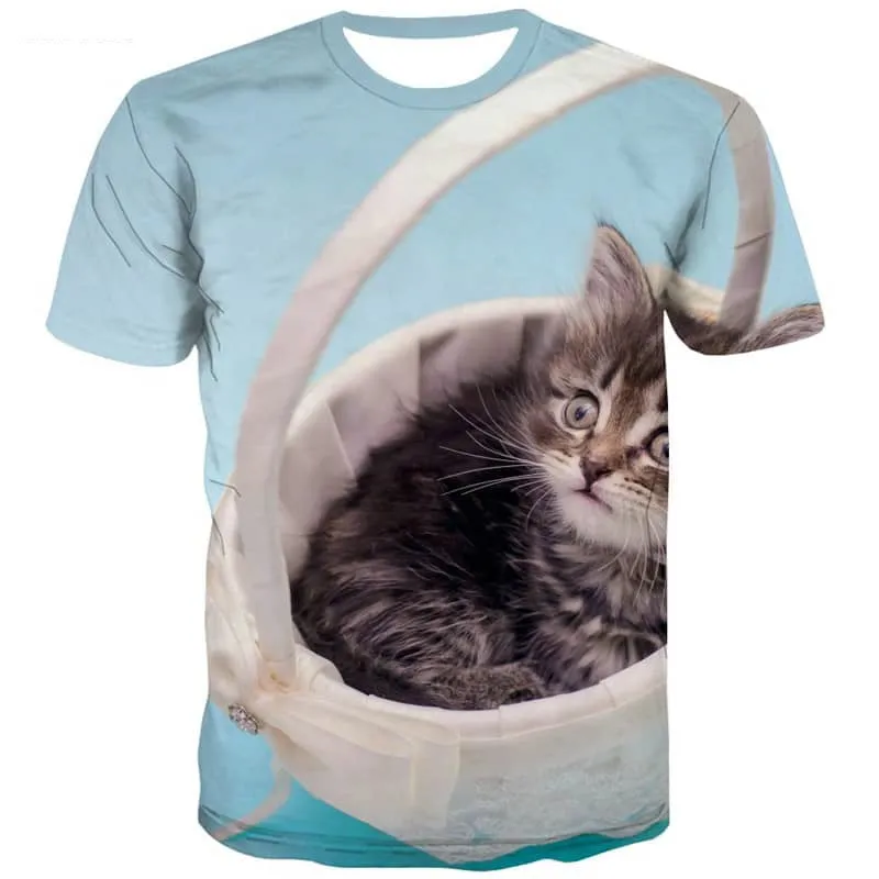 kitten t shirt cat top tee pet art costume Cool men