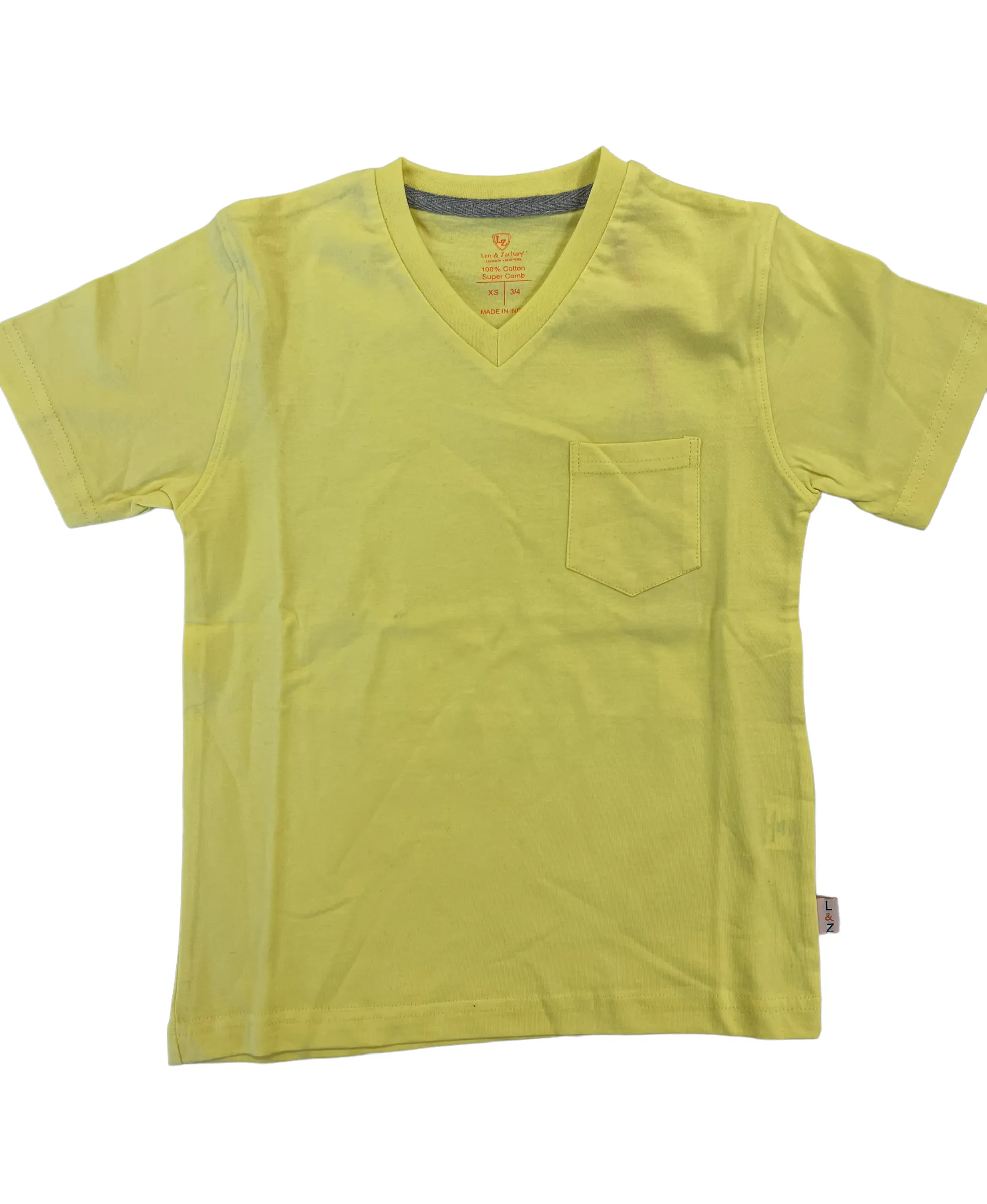 Leo And Zackary Boys Yellow V-Neck T shirt