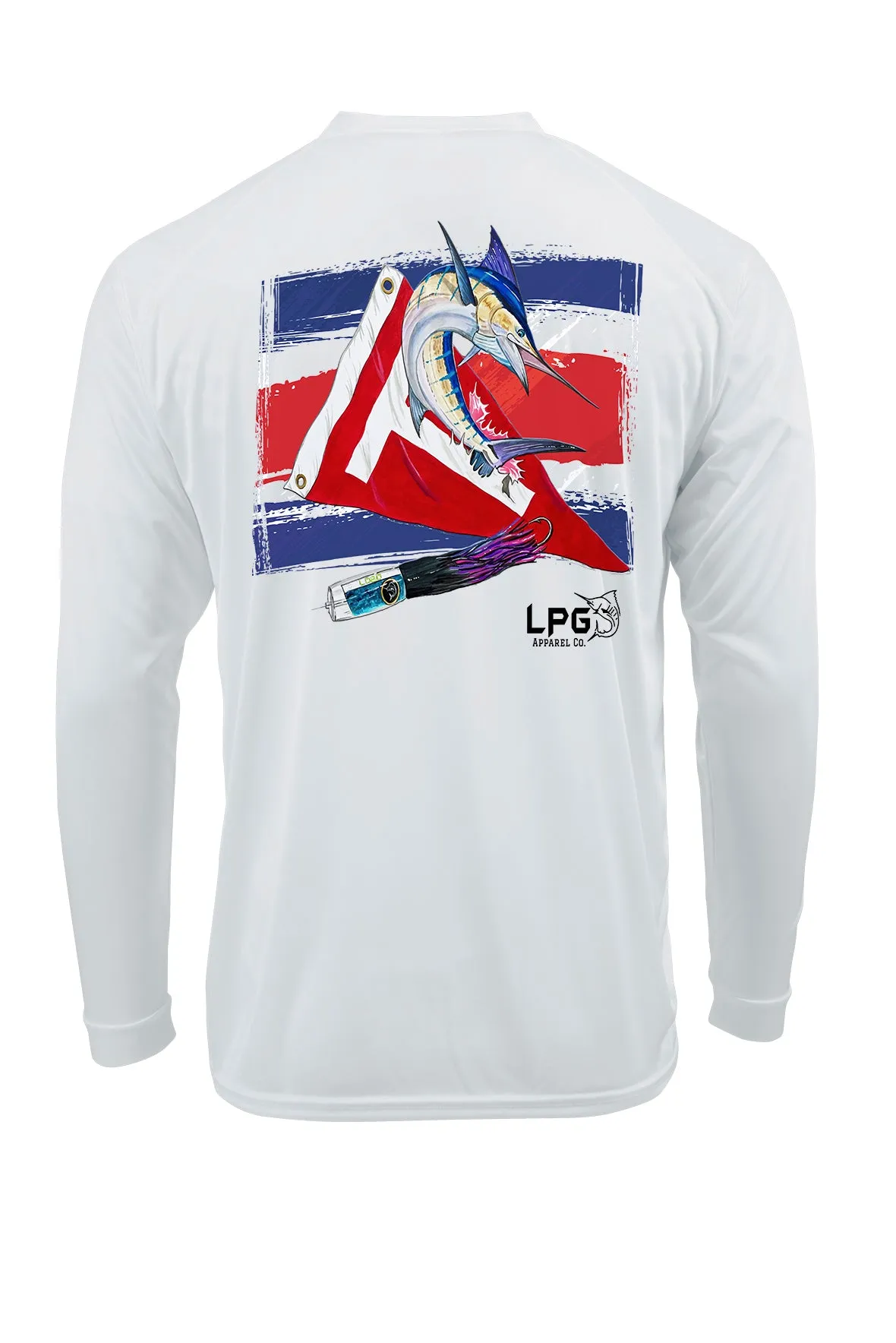 Lobo Lures Tag & Release Flag Edition Long Sleeve Performance UPF 50  T-Shirt