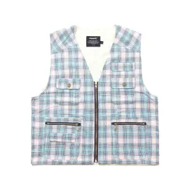 LOGO COTTON VEST PINK CHECK