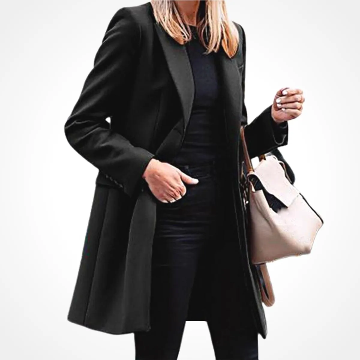 Luexco Women Suit Coat Jacket Single Breasted Long Blazer