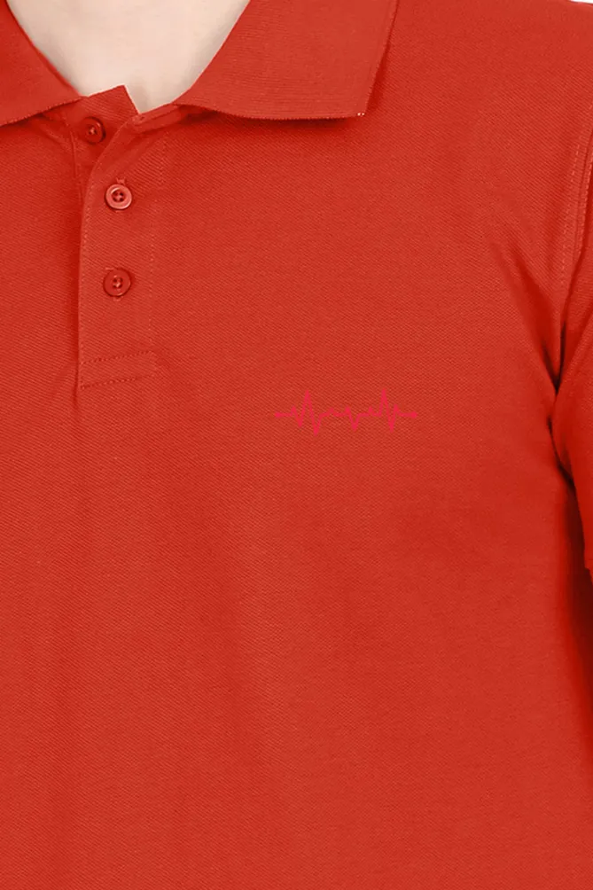 Male Polo Half Sleeve T-Shirt - Heart Beat