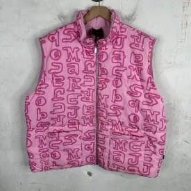 Marc Jacob’s Heaven Pink Script Puffer Vest