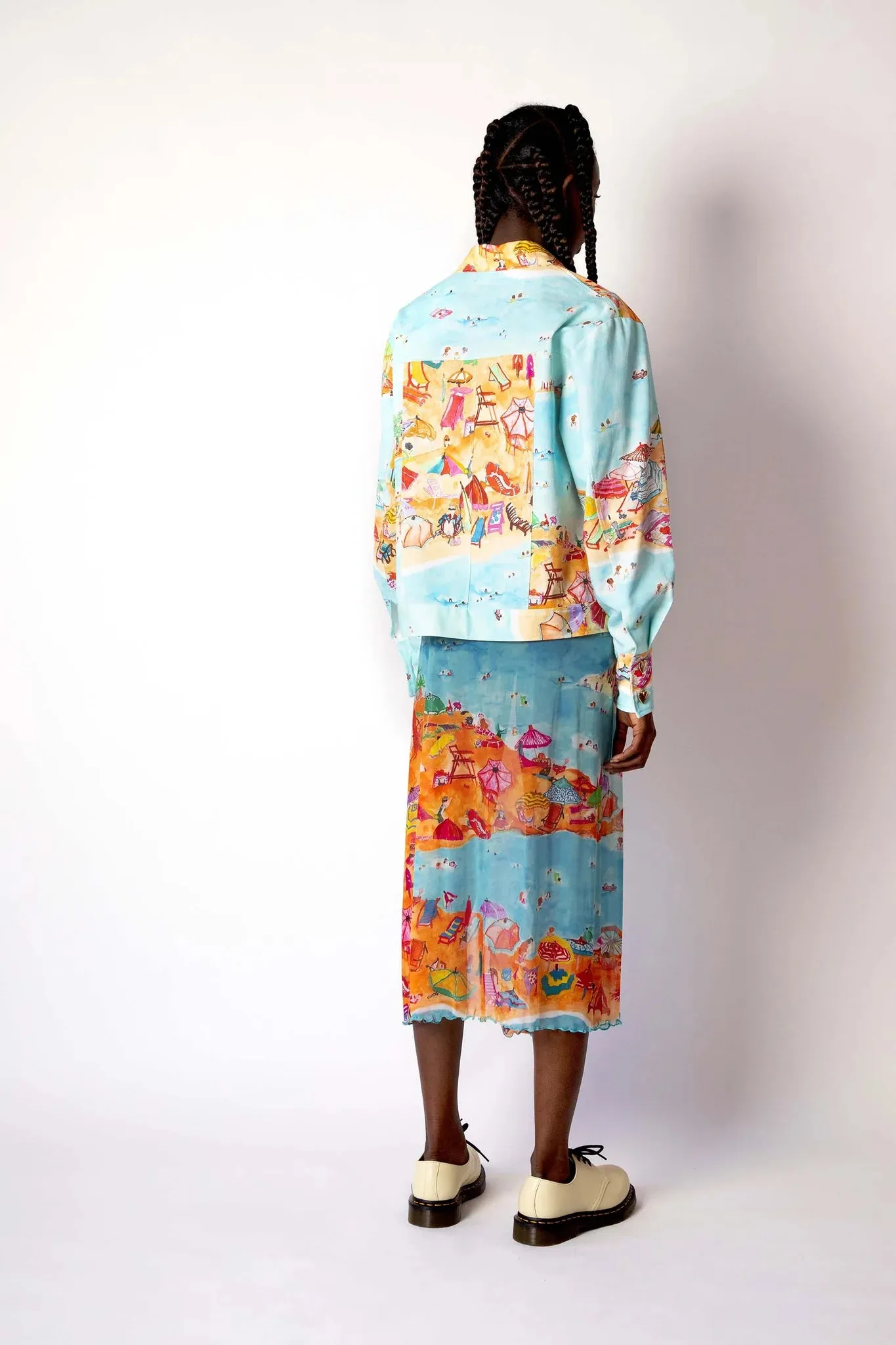 Marco Rambaldi - Printed Denim Jacket: Beach