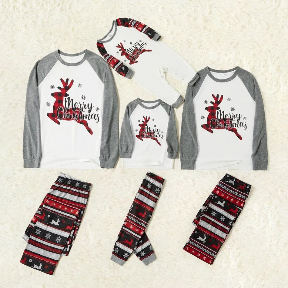 Matching Family Pajamas Christmas Deer Print Sleepwear Set