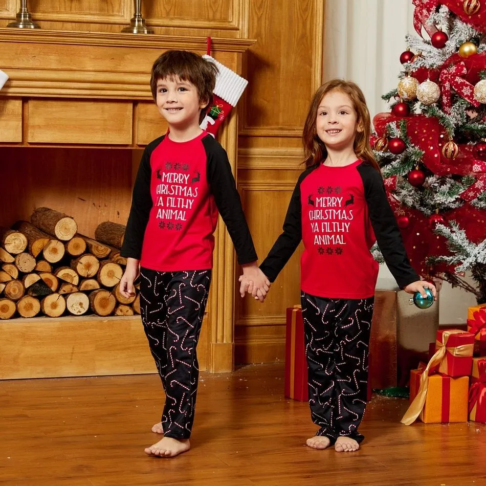 Matching Family Pajamas Set Merry Christmas Ya Filthy Animal