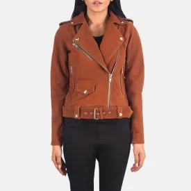 Megan Brown Suede Women Leather Jacket