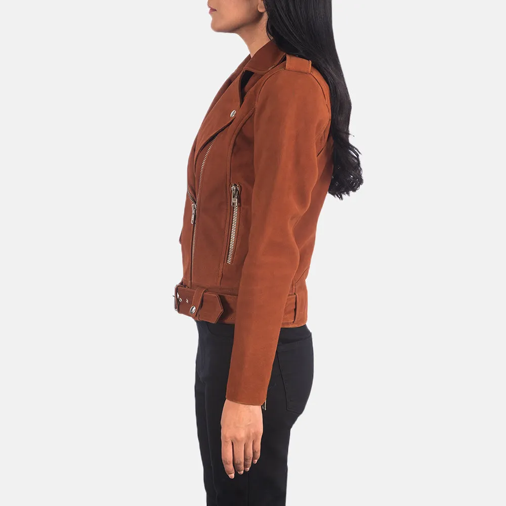 Megan Brown Suede Women Leather Jacket