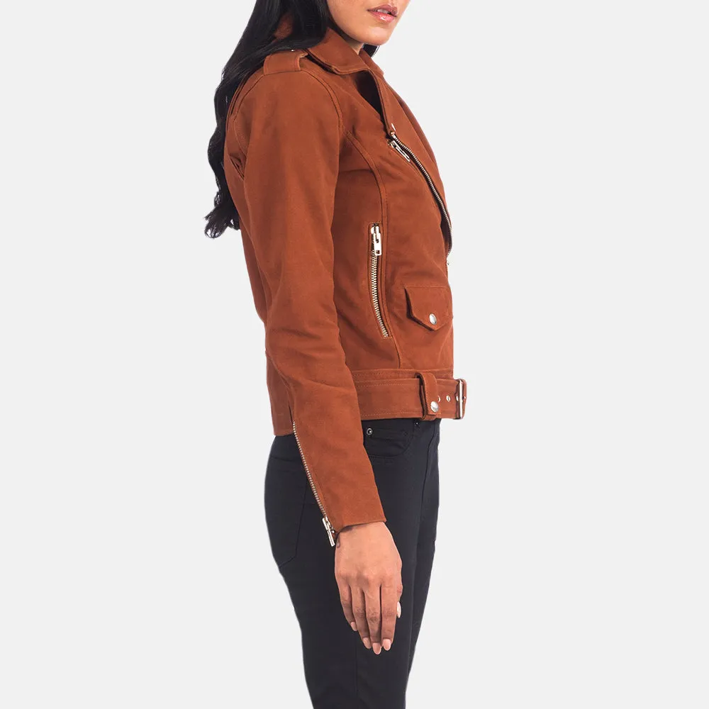 Megan Brown Suede Women Leather Jacket