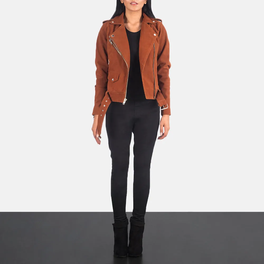 Megan Brown Suede Women Leather Jacket