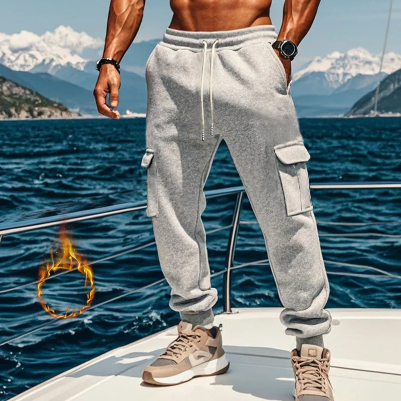 MEN'S CASUAL PANTS WITH THICK VELVET AND MULTI POCKET SPORTS PANTS