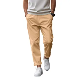 Men's Classic Comfort Solid Color Casual Pants 81700765K