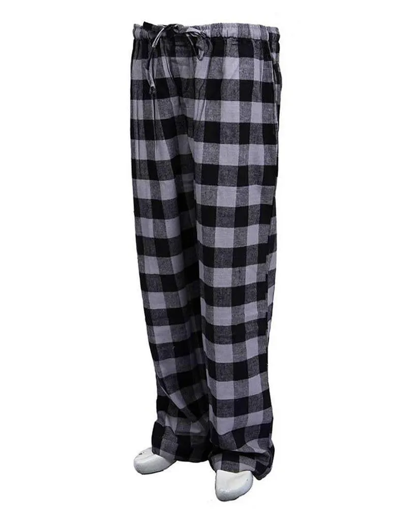 Men's Cotton Checkered Pajama - Black