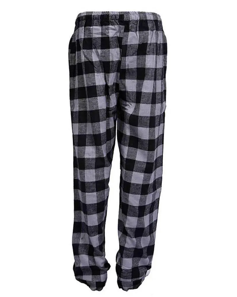 Men's Cotton Checkered Pajama - Black