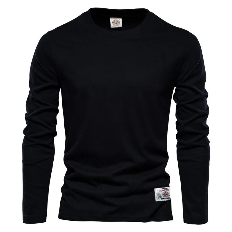 Men's Long-sleeved Casual Sports Cotton Bottoming Shirt T-shirt