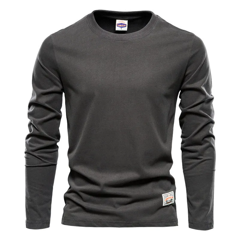 Men's Long-sleeved Casual Sports Cotton Bottoming Shirt T-shirt