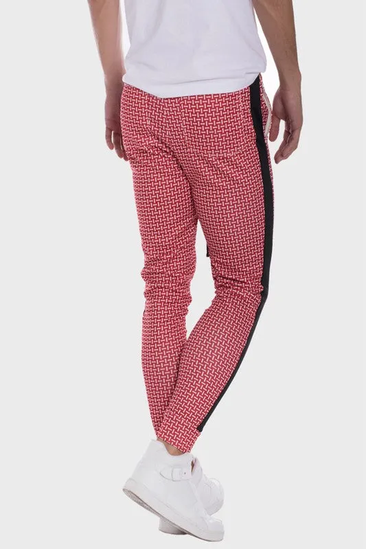 MEN'S Patterned Sweatpants with Side Stripe