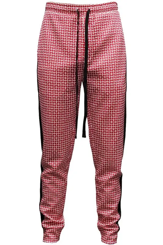 MEN'S Patterned Sweatpants with Side Stripe