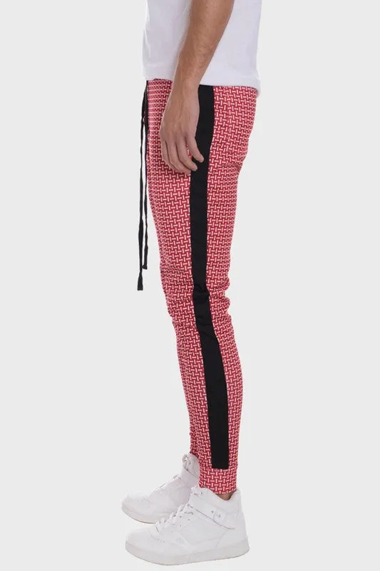 MEN'S Patterned Sweatpants with Side Stripe