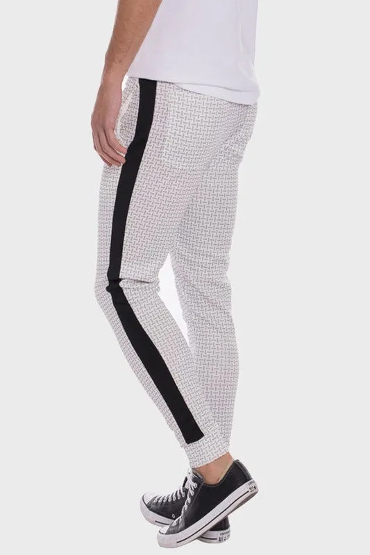 MEN'S Patterned Sweatpants with Side Stripe