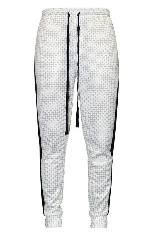 MEN'S Patterned Sweatpants with Side Stripe