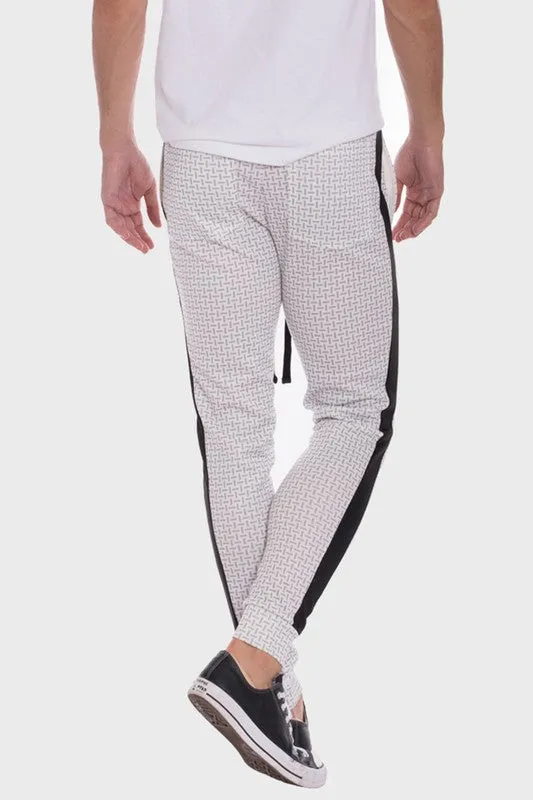 MEN'S Patterned Sweatpants with Side Stripe