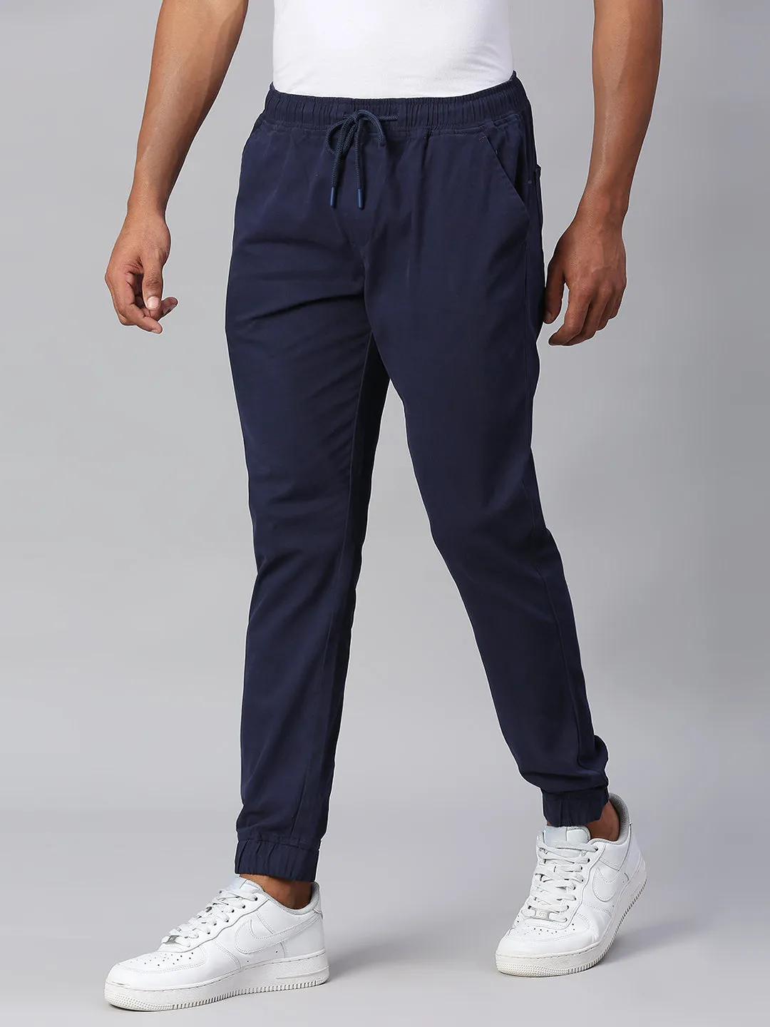 Men's Straight Fit Cotton Joggers (Royalblue)