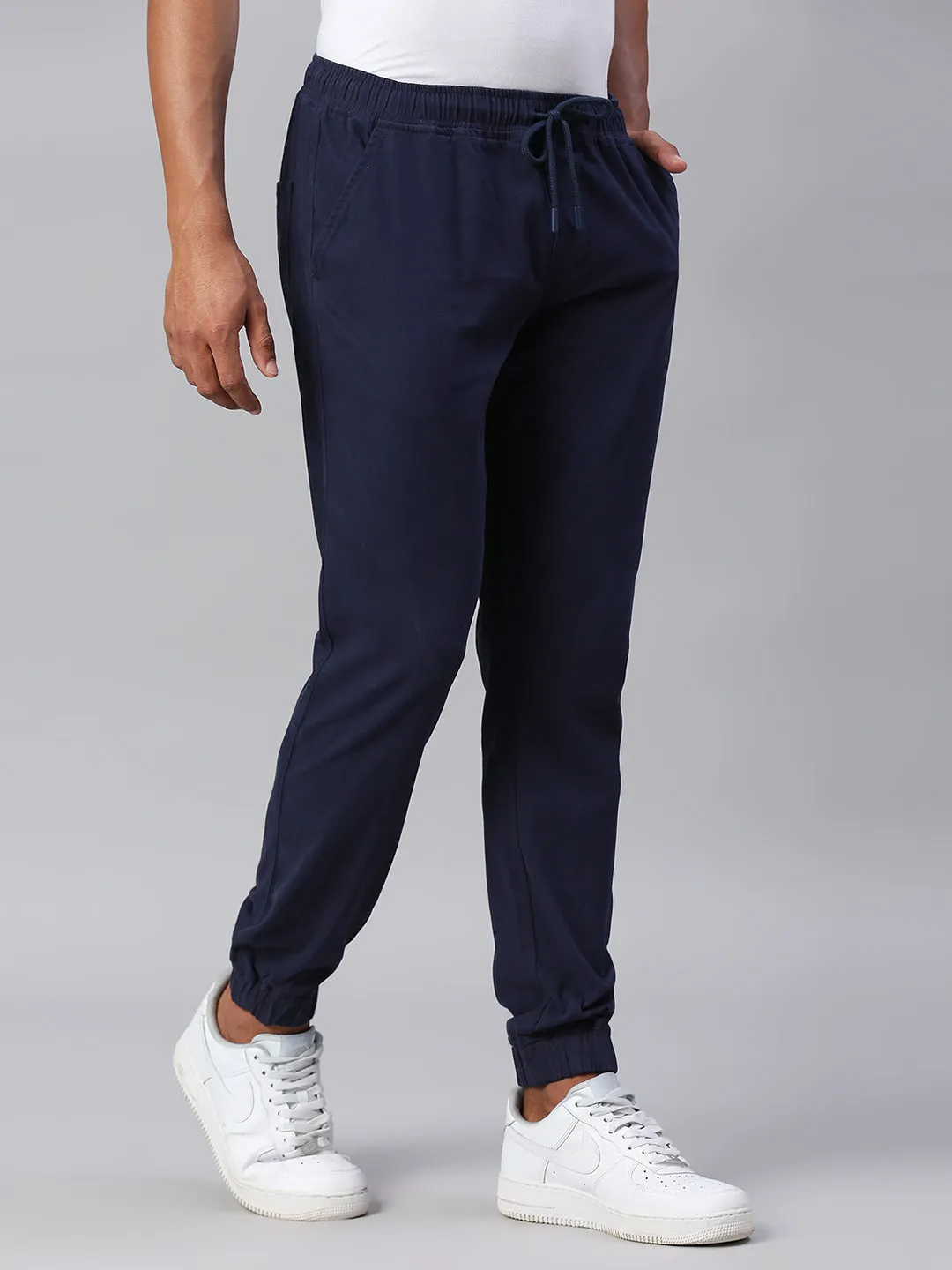 Men's Straight Fit Cotton Joggers (Royalblue)