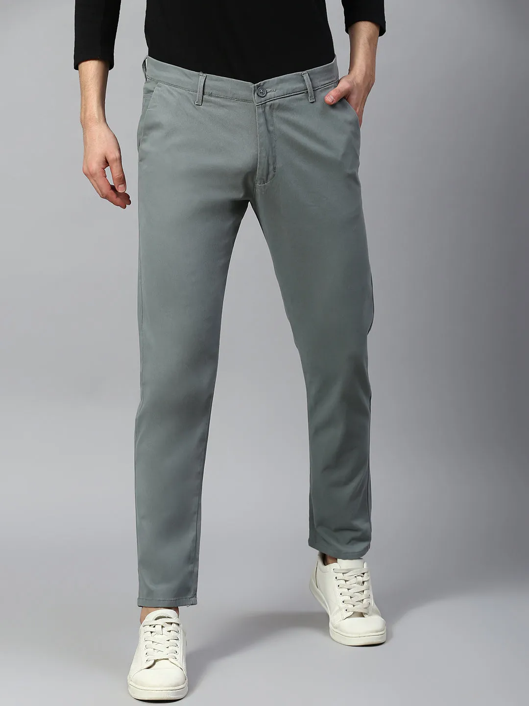 Men's Tapered Fit Cotton Chinos (Aqua)