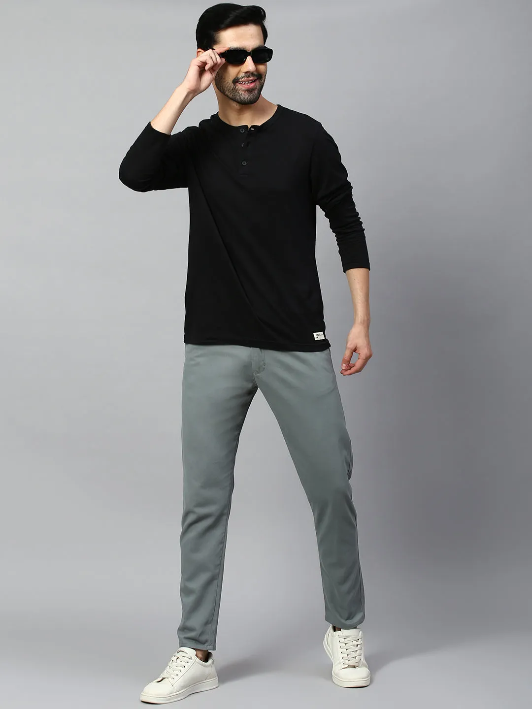 Men's Tapered Fit Cotton Chinos (Aqua)