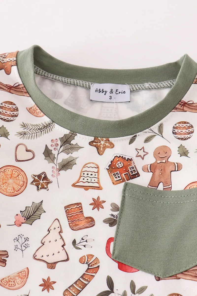 Merry christmas print boy pajamas set