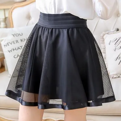 Mesh High Waist Female Mini Puff Skirt