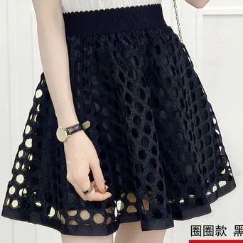 Mesh High Waist Female Mini Puff Skirt