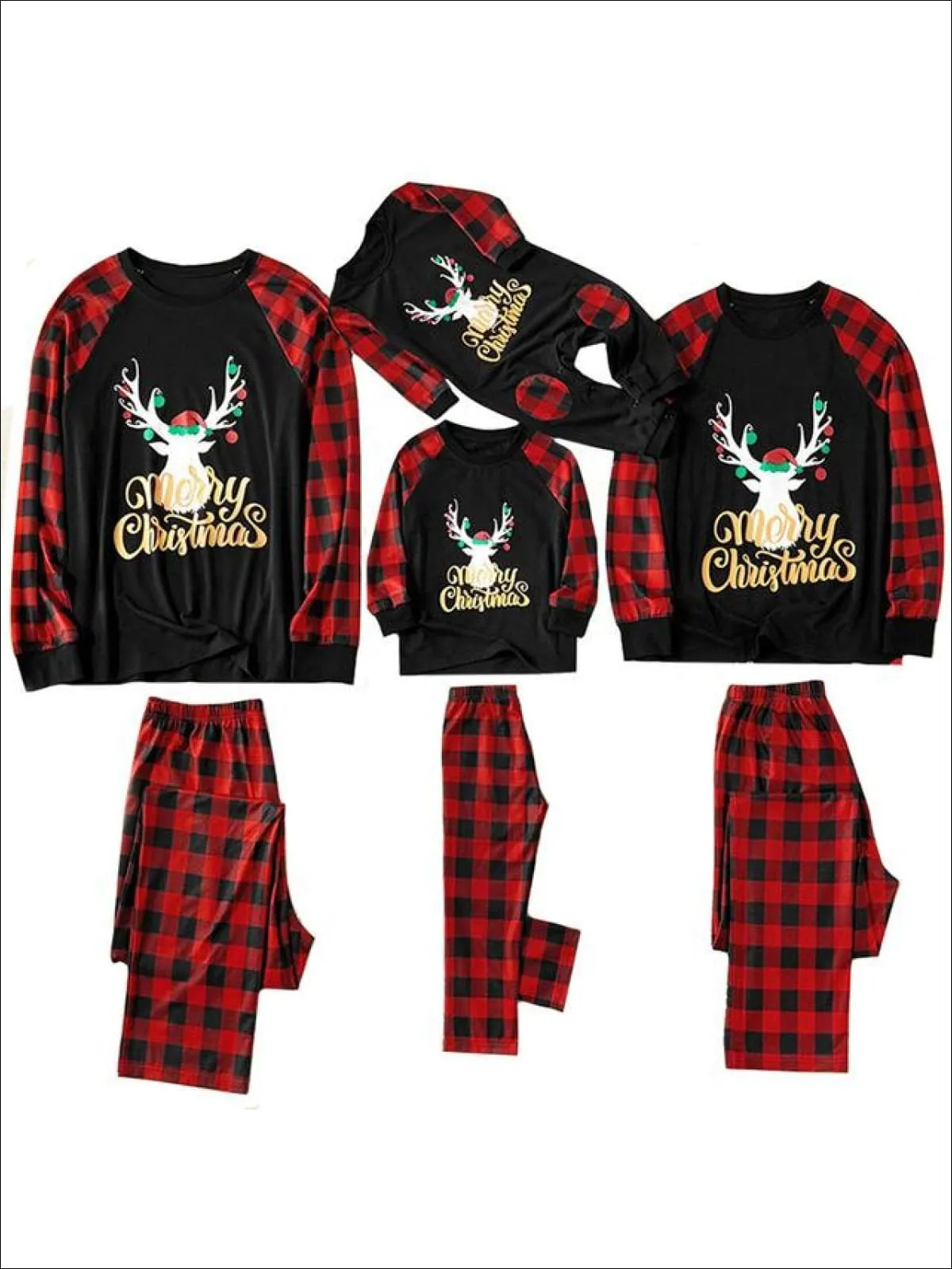 Mommy and Me Cozy Plaid Long Sleeve Holiday Pajamas