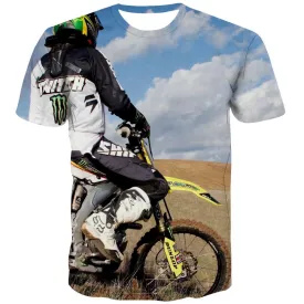 Motocross T-shirt Men motorcycle Tshirts Novelty Offroad Tshirt Printed