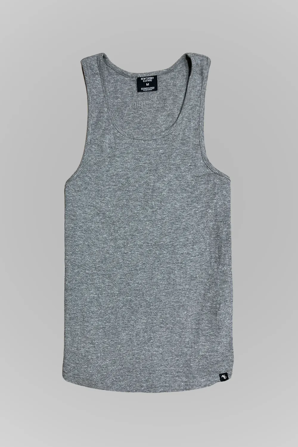 Muscle-Up Ribbed Tank - Grey & Green