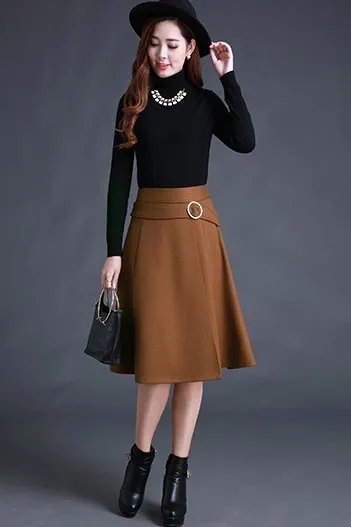 Natural waist Korean version of the irregular a-line skirt S023