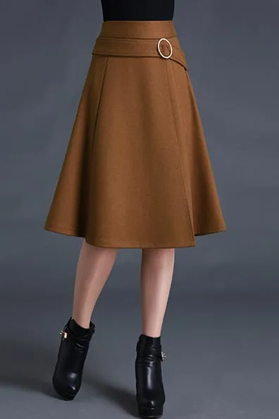 Natural waist Korean version of the irregular a-line skirt S023