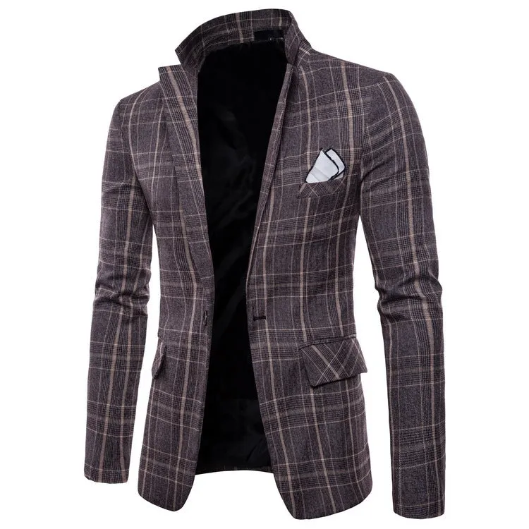 New Men's Business Classic Lattice Suit