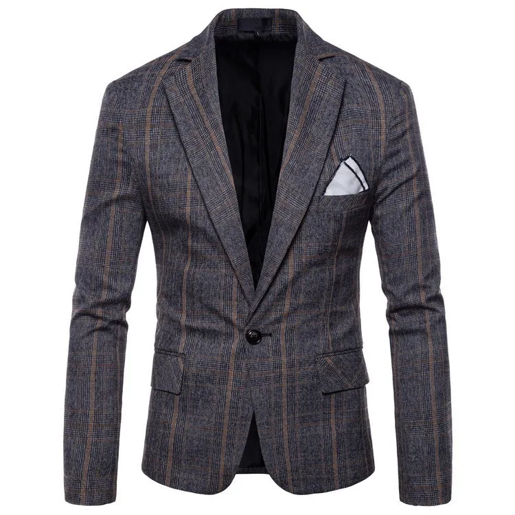 New Men's Business Classic Lattice Suit