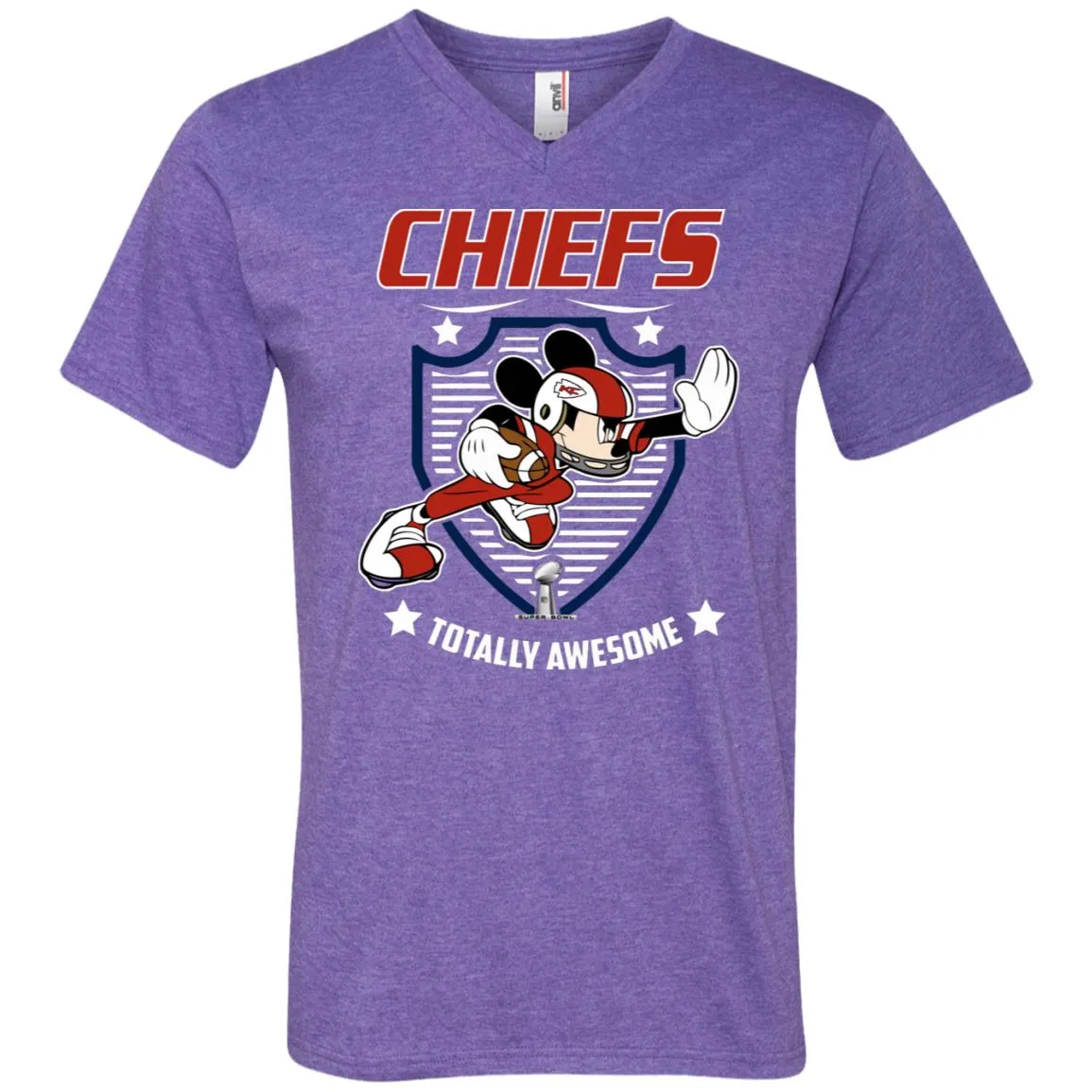 Nfl – Kansas City Chiefs Totally Awesome Mickey Mouse Super Bowl 2019 Football Men V-Neck T-Shirt