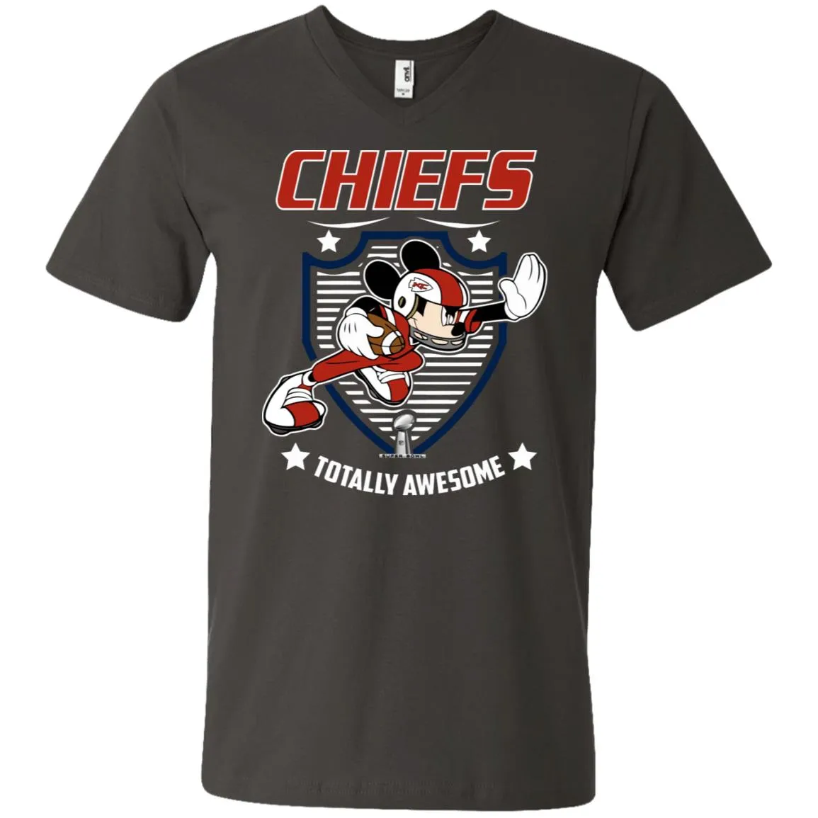 Nfl – Kansas City Chiefs Totally Awesome Mickey Mouse Super Bowl 2019 Football Men V-Neck T-Shirt