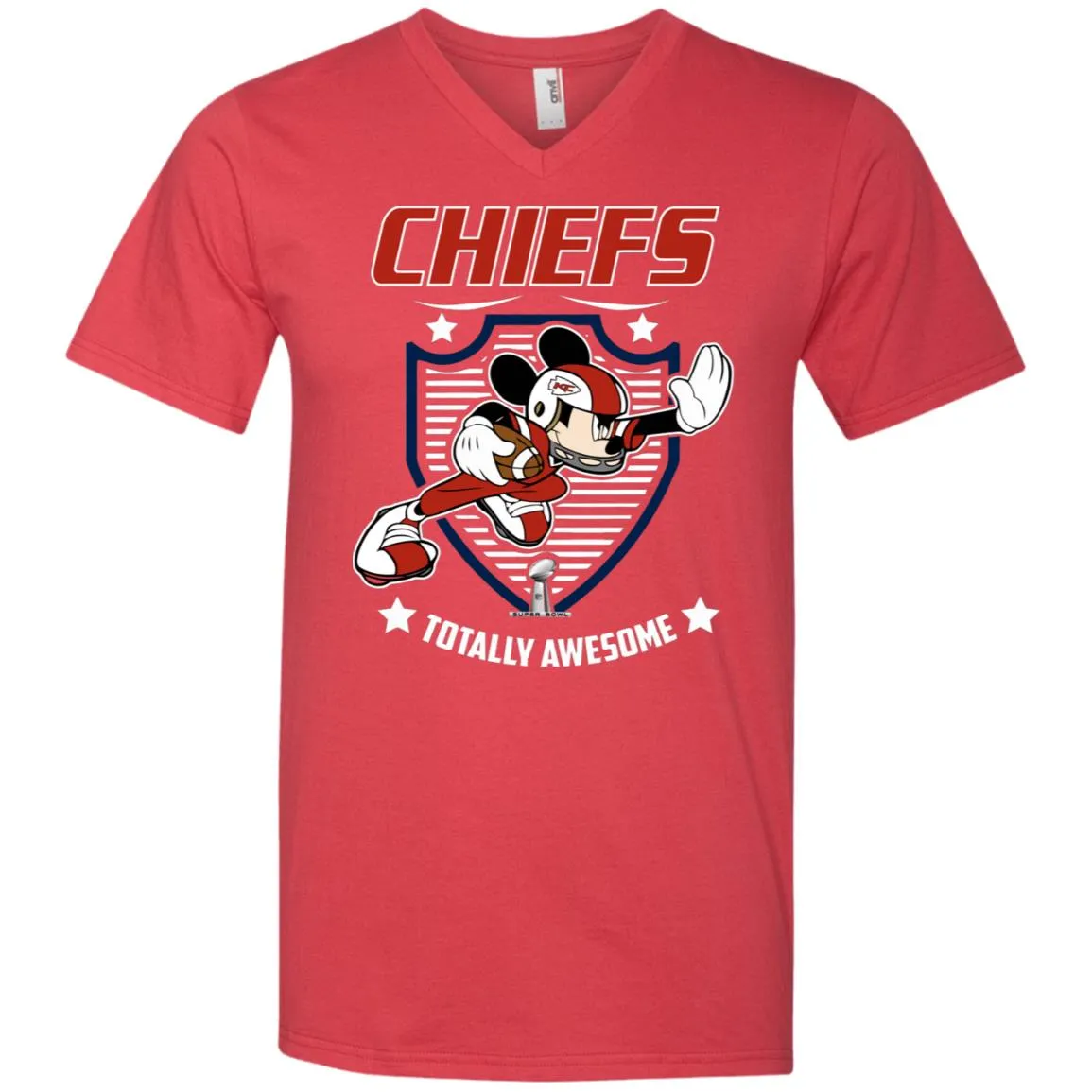 Nfl – Kansas City Chiefs Totally Awesome Mickey Mouse Super Bowl 2019 Football Men V-Neck T-Shirt