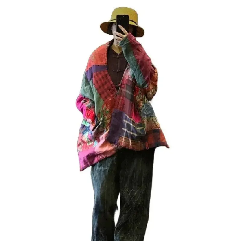 Patchwork Random Color Oversize Jacket