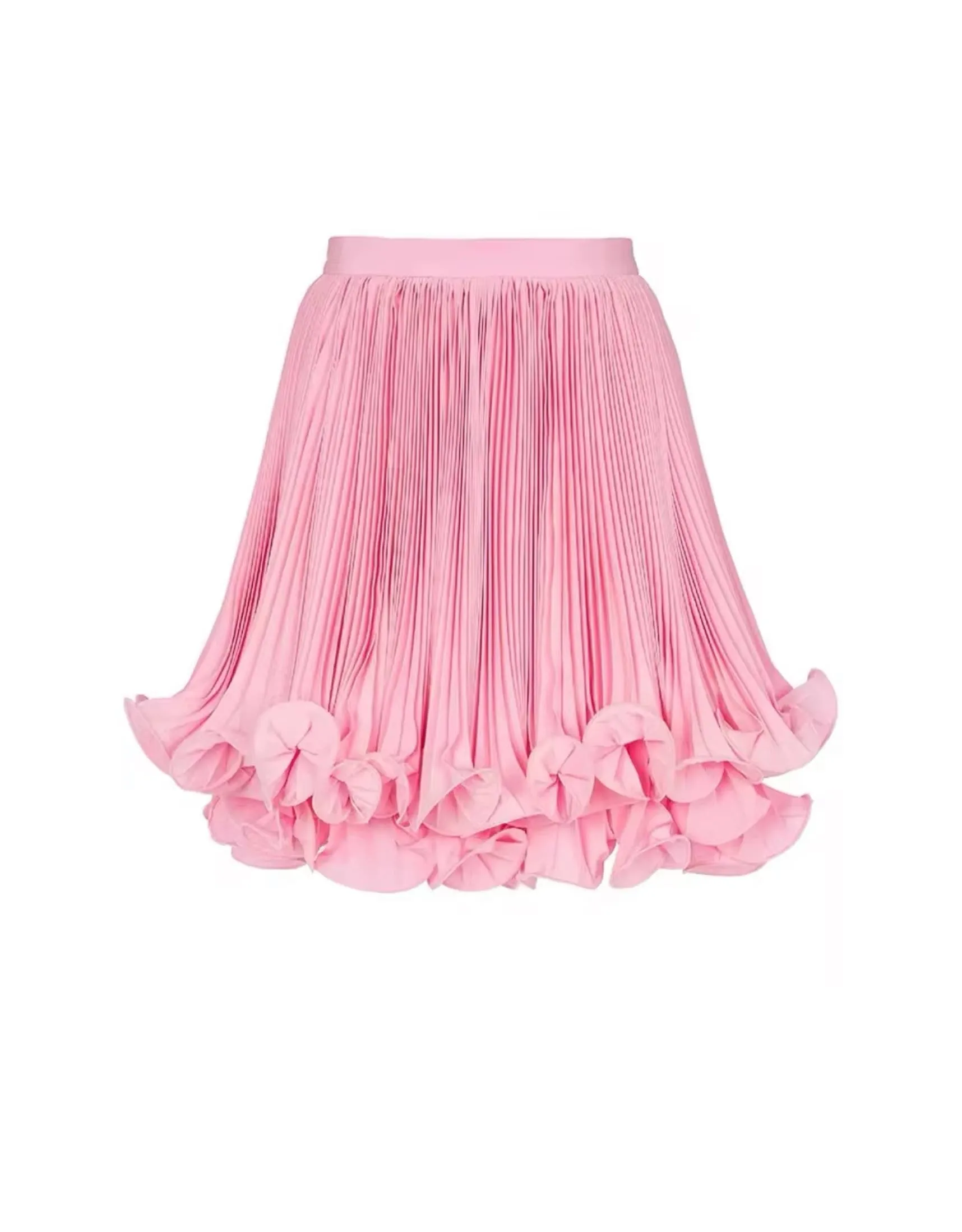 Pink Flowy Short Jersey Skirt