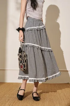 Plaid Maxi Skirt for Women